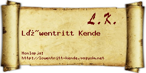 Löwentritt Kende névjegykártya